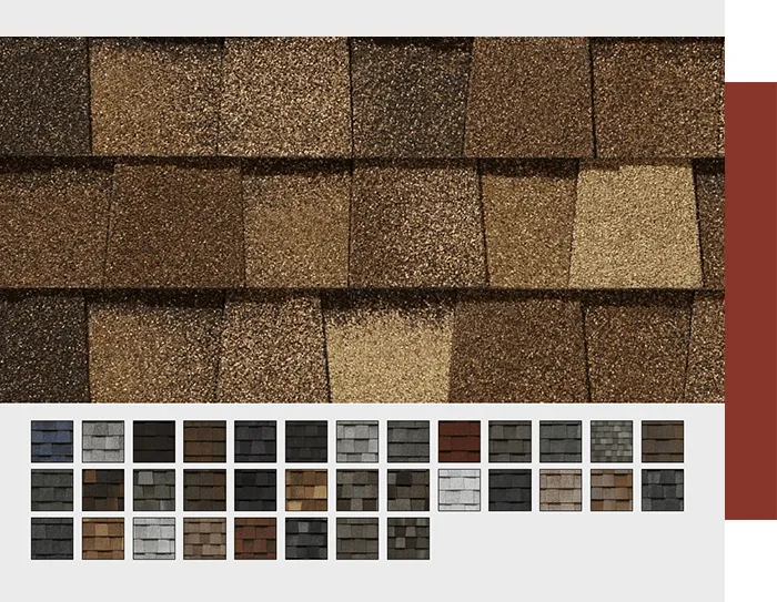 CertainTeed and Tamko shingle styles and color options