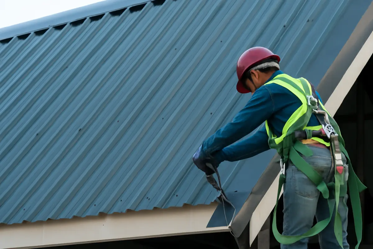 Metal roof installation
